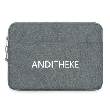 AndiTheke – Wortspiel Name Andy Andreas Andre Andi - Laptoptasche 15" - Grau meliert - Vorne