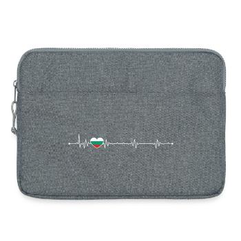 Heartbeat drapeau de la Bulgarie - Sacoche pour ordinateur portable 15 pouces - gris chiné - Devant