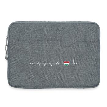 Italienische Flagge Herzschlag - Laptoptasche 15" - Grau meliert - Vorne