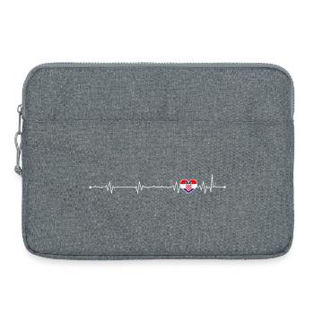 Croatian Heartbeat Flag - Laptop bag 15" - heather grey - Front