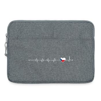 Heartbeat czech republic flag - Laptop bag 15" - heather grey - Front