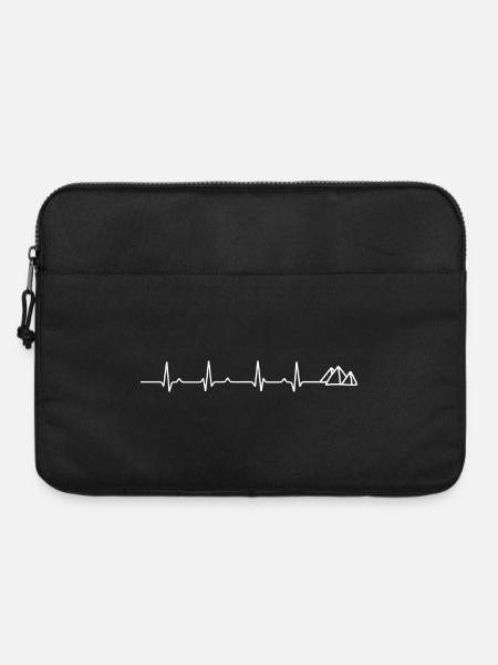 Herzschlag-Pyramide - Laptoptasche 15" - Schwarz