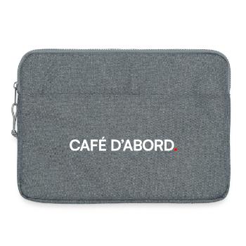 CAFÉ D’ABORD – Humour bureau lundi matin - Sacoche pour ordinateur portable 15 pouces - gris chiné - Devant