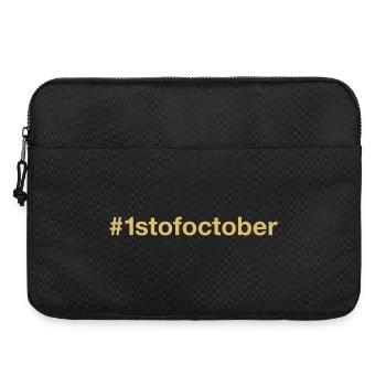 né le 1er octobre hashtag - Sacoche pour ordinateur portable 15 pouces - noir - Devant