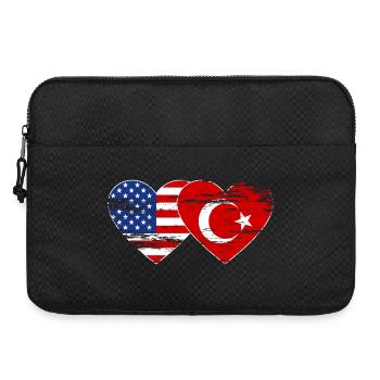 Turkey USA flag heart used - Laptop bag 15" - black - Front
