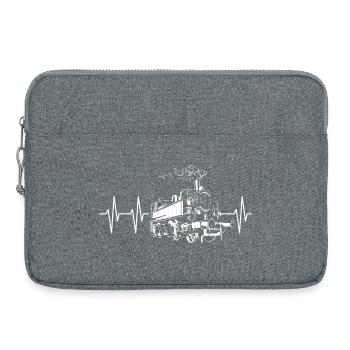 Lok Herzschlag Eisenbahn Zug alt retro vintage - Laptoptasche 15" - Grau meliert - Vorne