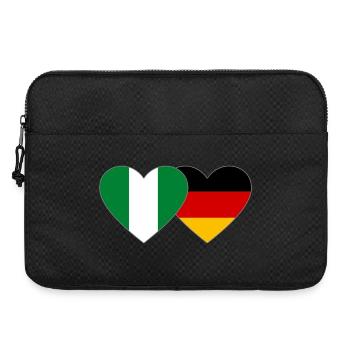 Nigeria Germany Flag Heart - Laptop bag 15" - black - Front