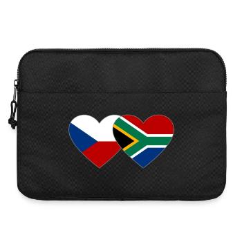 Czech Republic South Africa Flag Heart - Laptop bag 15" - black - Front