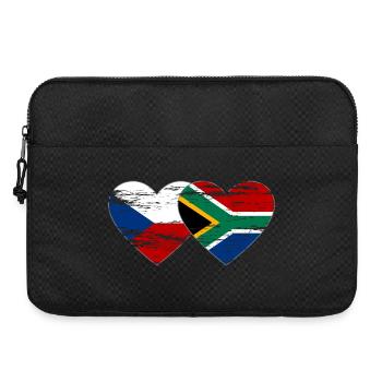 Czech Republic South Africa Flag Heart Used - Laptop bag 15" - black - Front