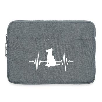 Schäferhund Herzlinie - Laptoptasche 15" - Grau meliert - Vorne