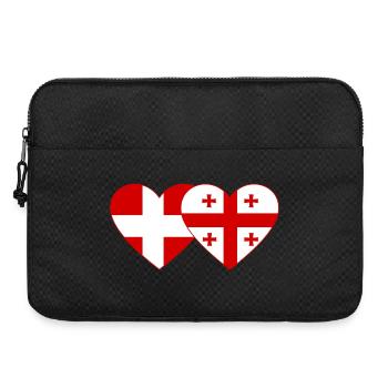 Danemark Géorgie drapeau coeur utilisé - Sacoche pour ordinateur portable 15 pouces - noir - Devant