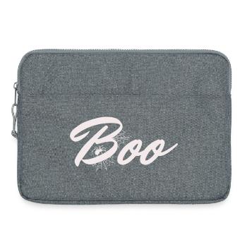 Boo Halloween Spider Web Lettering - Laptop bag 15" - heather grey - Front
