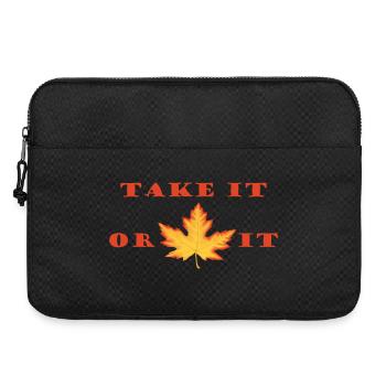 Prends-le ou feuille-le – Motif de feuille d’érable orange-rouge - Sacoche pour ordinateur portable 15 pouces - noir - Devant