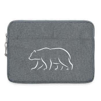 Bär Silhouette Minimal – Kraftvolles Wildtier  - Laptoptasche 15" - Grau meliert - Vorne
