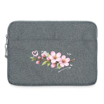Pfirsichbluten_Graffiti - Laptoptasche 15" - Grau meliert - Vorne