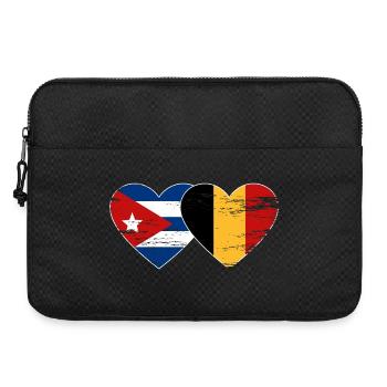  Kuba Belgien Flagge Herz - Laptoptasche 15" - Schwarz - Vorne