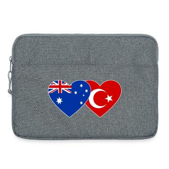 Cœur du drapeau de la Turquie australienne - Sacoche pour ordinateur portable 15 pouces - gris chiné - Devant