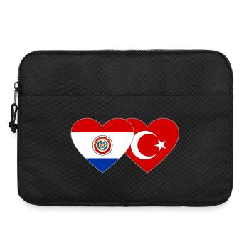 Paraguay_Tuerkei_Flagge_Herz - Laptoptasche 15" - Schwarz - Vorne