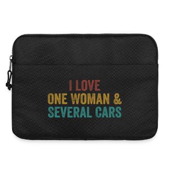 Une Femme et Plusieurs Voitures : Humour Auto - Sacoche pour ordinateur portable 15 pouces - noir - Devant