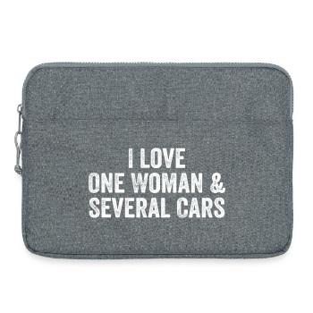 Une Femme et Plusieurs Voitures : Humour Auto - Sacoche pour ordinateur portable 15 pouces - gris chiné - Devant