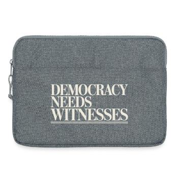Demokratie braucht Zeugen der Pressefreiheit - Laptoptasche 15" - Grau meliert - Vorne