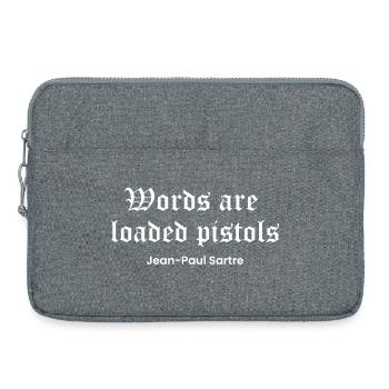Sartre-Zitat über Worte - Laptoptasche 15" - Grau meliert - Vorne