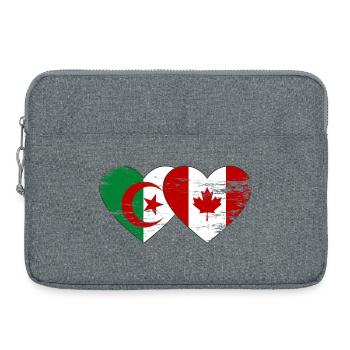 Algerien_Kanada_Flagge_Herz_used - Laptoptasche 15" - Grau meliert - Vorne