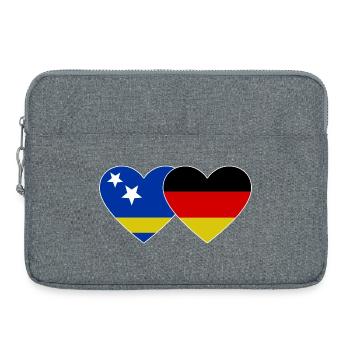 Curacao Deutschland Flagge - Laptoptasche 15" - Grau meliert - Vorne