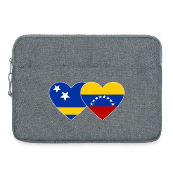 Curacao Venezuela Flagge Herz used - Laptoptasche 15" - Grau meliert - Vorne