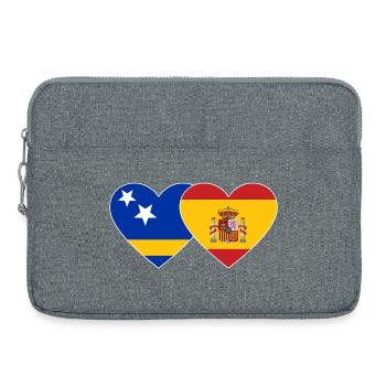 Curacao_Spanien_Flagge_Herz - Laptoptasche 15" - Grau meliert - Vorne