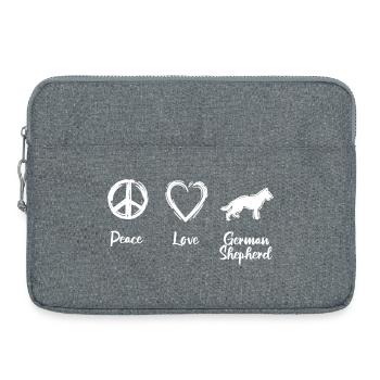 Peace Love German Shepherd - Laptoptasche 15" - Grau meliert - Vorne