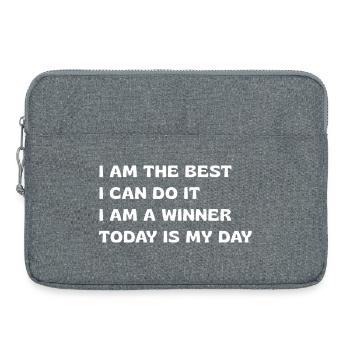 Affirmations puissantes - Sacoche pour ordinateur portable 15 pouces - gris chiné - Devant