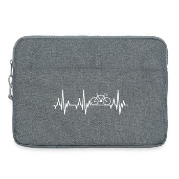 Heartbeat racing bike - design - Laptop bag 15" - heather grey - Front