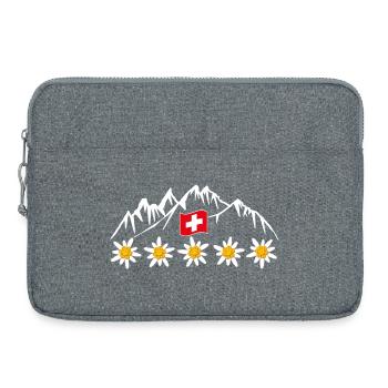Schweiz, Berge, Gletscher, Urlaub - Laptoptasche 15" - Grau meliert - Vorne
