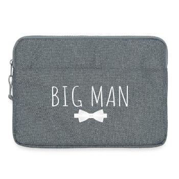 Humorous Design Big Man White Bowtie - Laptop bag 15" - heather grey - Front