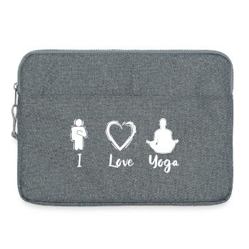 I Love Yoga - Laptop bag 15" - heather grey - Front