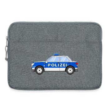 Voiture de police en bleu et argent - Sacoche pour ordinateur portable 15 pouces - gris chiné - Devant