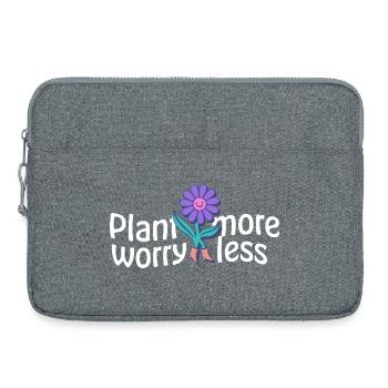 Fleur qui rit et qui dit : Planter plus, s’inquiéter moins - Sacoche pour ordinateur portable 15 pouces - gris chiné - Devant