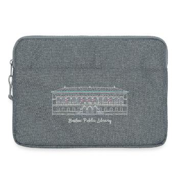 Boston, Zeichnung öffentliche Bibliothek, USA - Laptoptasche 15" - Grau meliert - Vorne