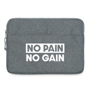 No Pain No Gain - Laptop bag 15" - heather grey - Front