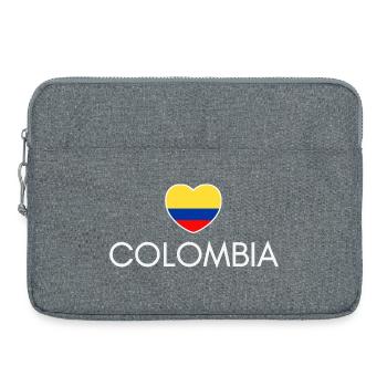 Herz mit kolumbianischer Flagge, ich liebe Kolumbien - Laptoptasche 15" - Grau meliert - Vorne
