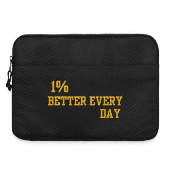 1% Daily Improvement Motto - Laptop bag 15" - black - Front