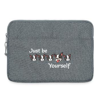 Boston - Soyez simplement - Vous-même - Texte blanc - Sacoche pour ordinateur portable 15 pouces - gris chiné - Devant