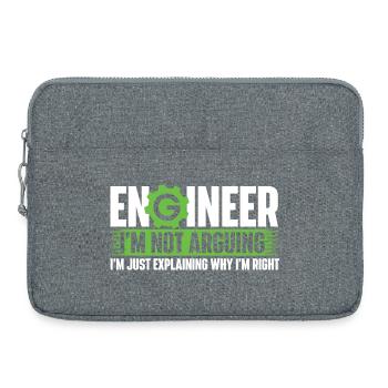 Engineer Not Arguing Just Explaining Why I’m Right - Laptop bag 15" - heather grey - Front