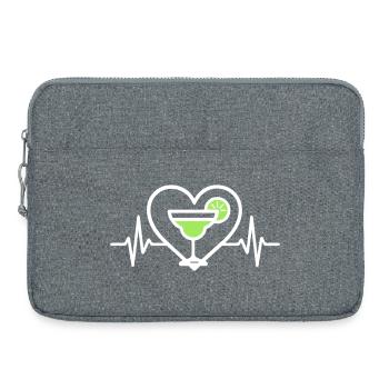 Margarita Heart Lime Cocktail - Laptop bag 15" - heather grey - Front