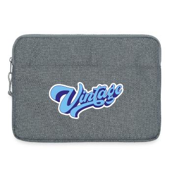 Vintage Blau - Laptoptasche 15" - Grau meliert - Vorne
