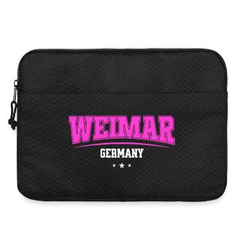Logo rétro rose de Weimar, Allemagne - Sacoche pour ordinateur portable 15 pouces - noir - Devant