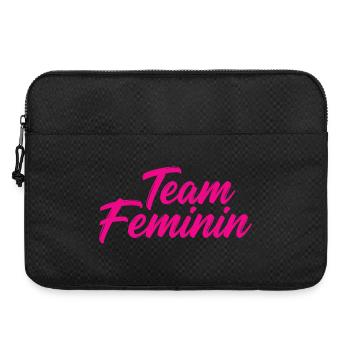 Team Feminin – Pink Girl Power Statement Design - Laptop bag 15" - black - Front