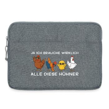 Hühnermama Ja ich brauche alle diese Hühner - Sacoche pour ordinateur portable 15 pouces - gris chiné - Devant