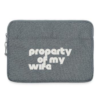 Propriété de ma femme - Sacoche pour ordinateur portable 15 pouces - gris chiné - Devant